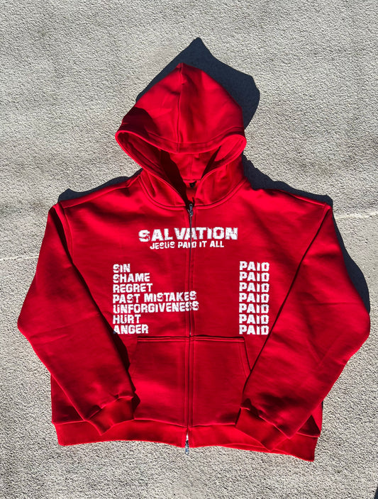 Red Salvation Zip Up